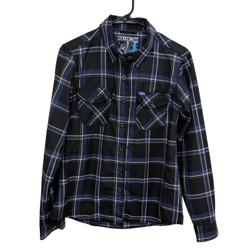 Dixxon Flannel Womens Medium Black Tradesman D-Tech Plaid Button Down Shirt